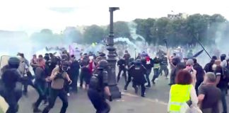 PARİS’TE SAĞLIK ÇALIŞANLARININ GÖSTERİSİNDE OLAY ÇIKTI